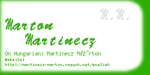 marton martinecz business card